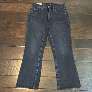 Women's Black Denim Jeans Gap kick fit high rise crop